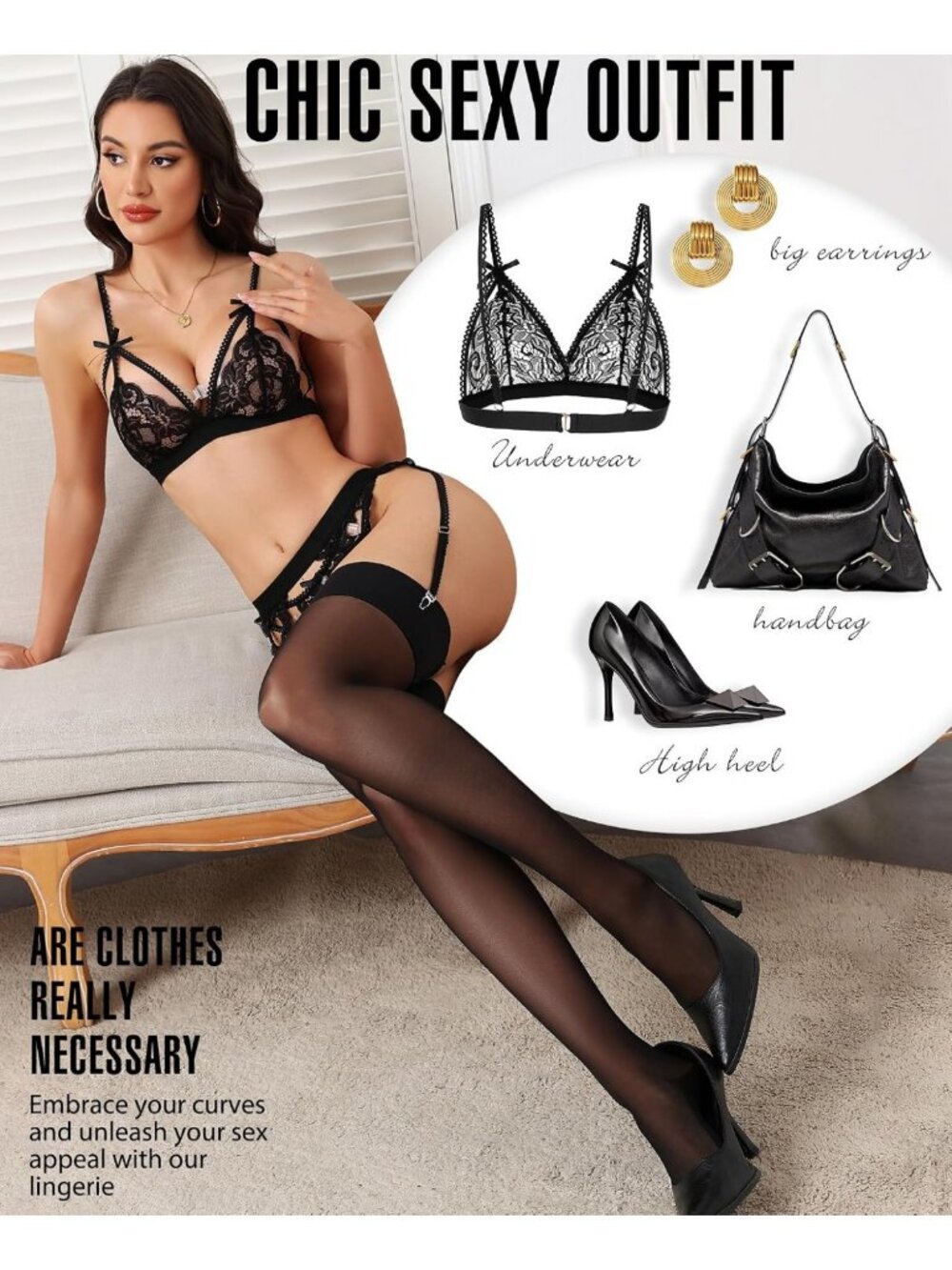 Sexy Sheer Thigh High Stockings with Back Seam & Antiskid Silicone - Vintage - Picture 4 of 5